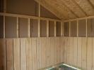 10x14 Run In Horse Barn Interior with kickboards